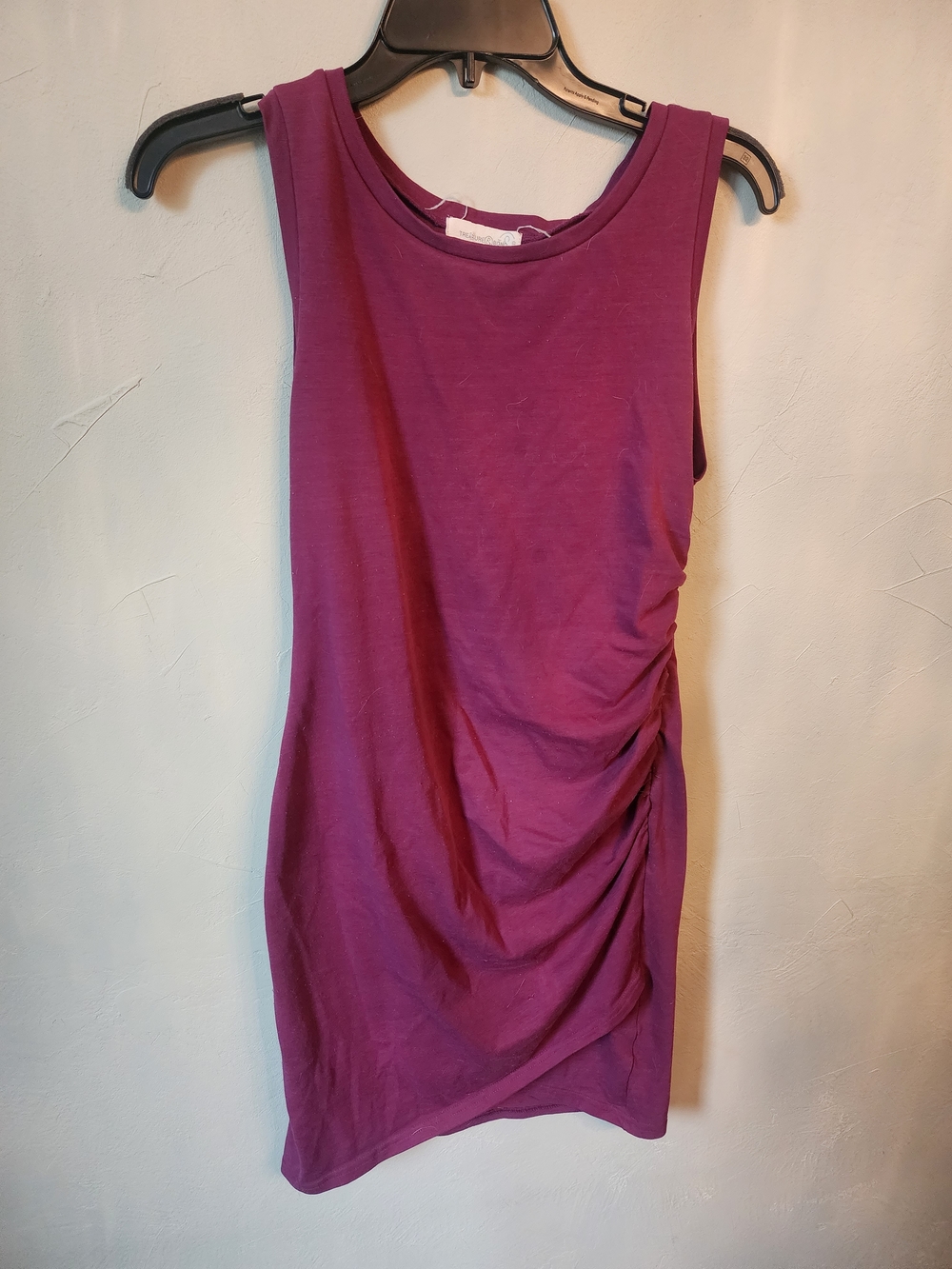 Treasure & Bond Plum Sleeveless Side-Ruched Dress Size Medium